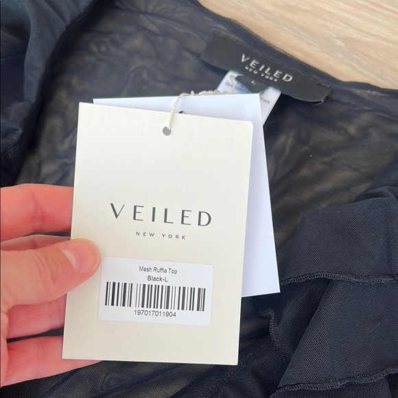 Black Ruffled Women's Blouse - Picture 5 of 13